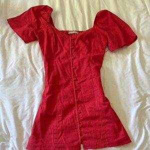 Abercrombie &Fitch Red/ Orange Button-Up Dress( side zipper )